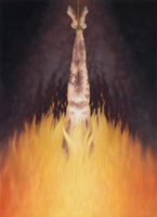 Inverted Figure Over Flames